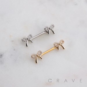 MULTI CZ RIBBON 316L SURGICAL STEEL NIPPLE RING